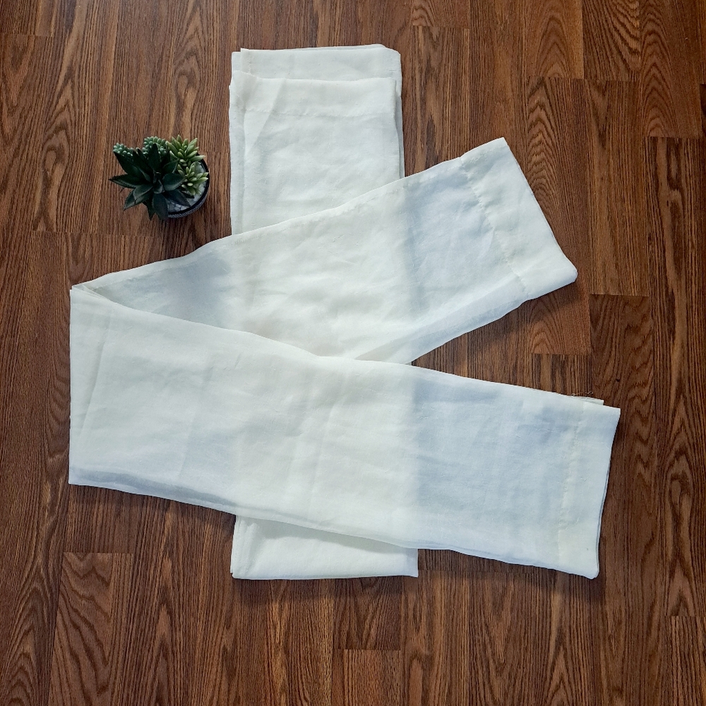 Pair of Sheer Crushed Voile Curtains Rod Pocket Panels 40" W X 62" L Unused